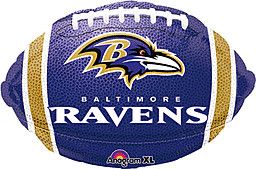Baltimore Ravens Football - 18&quot; Hellium Filled Foil Balloon, Ribbon