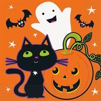Cat &amp; Pumpkin - Luncheon Napkin 16Ct