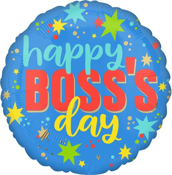 Bosss Day Blast - 17&quot; Helium Filled Foil Balloon, Ribbon