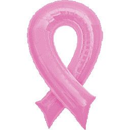 Pink Ribbon 36&quot; - Helium Filled Foil Balloon, Ribbon