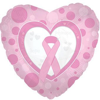 Promise Hope Cure Breast Cancer Awareness - 18&quot; Helium Filled Foil Balloon, Ribbon