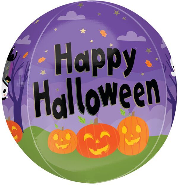 Monster Mingle Halloween Orbz - 16&quot; Helium Filled Foil Balloon, Ribbon