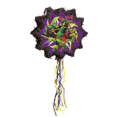 TMNT Mutant Mayhem Shaped Drum Pull Pinata