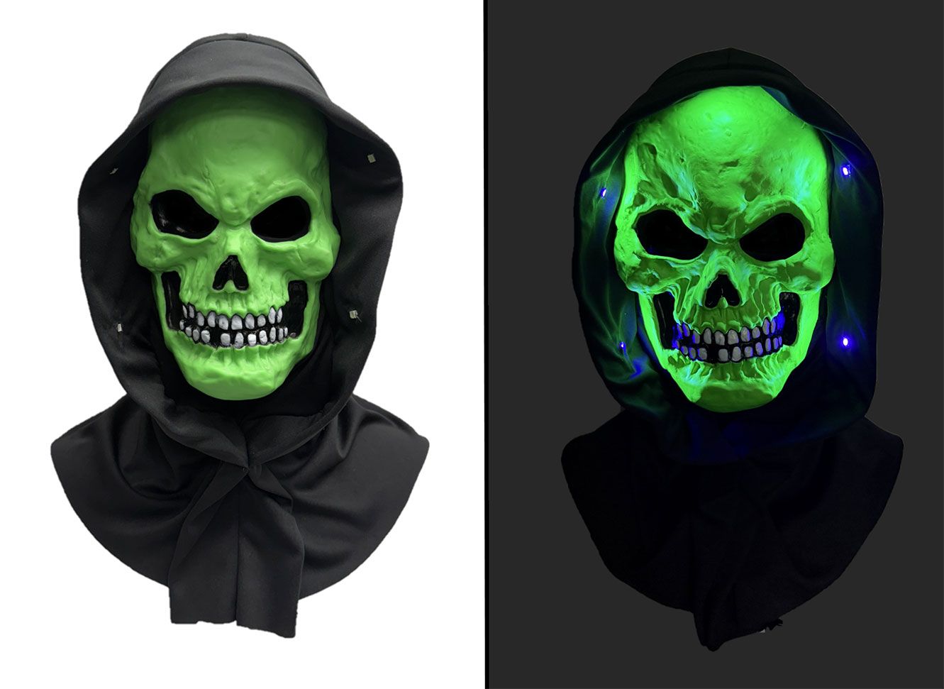 Black Light Horror Skull Mask -, Style: Green
