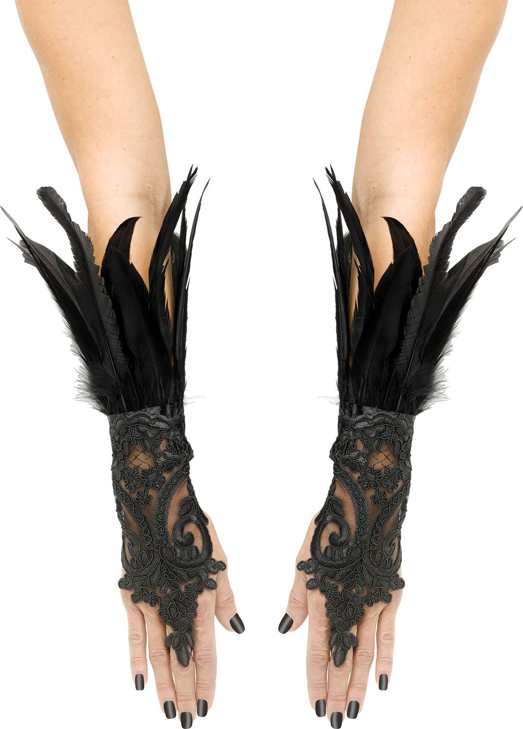 Feather Glovelete -, Style: Black