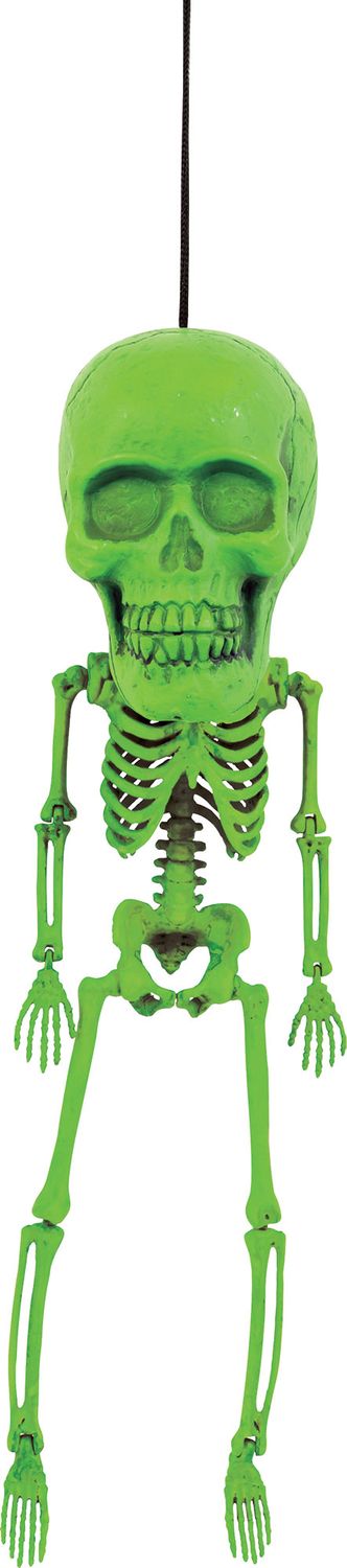 17&quot; Neon Big Head Skeleton, Color: Green