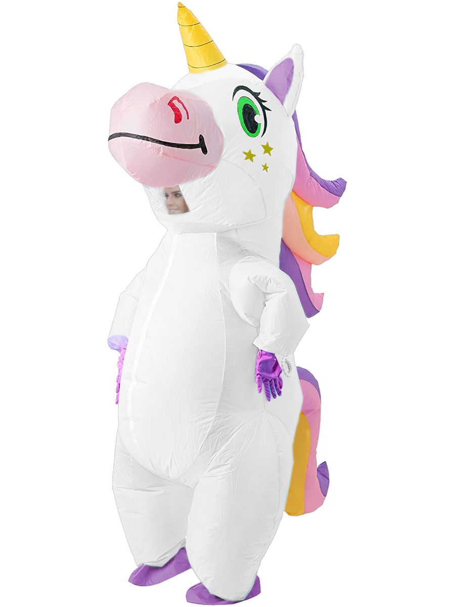 Inflatable White Unicorn - Adult One Size