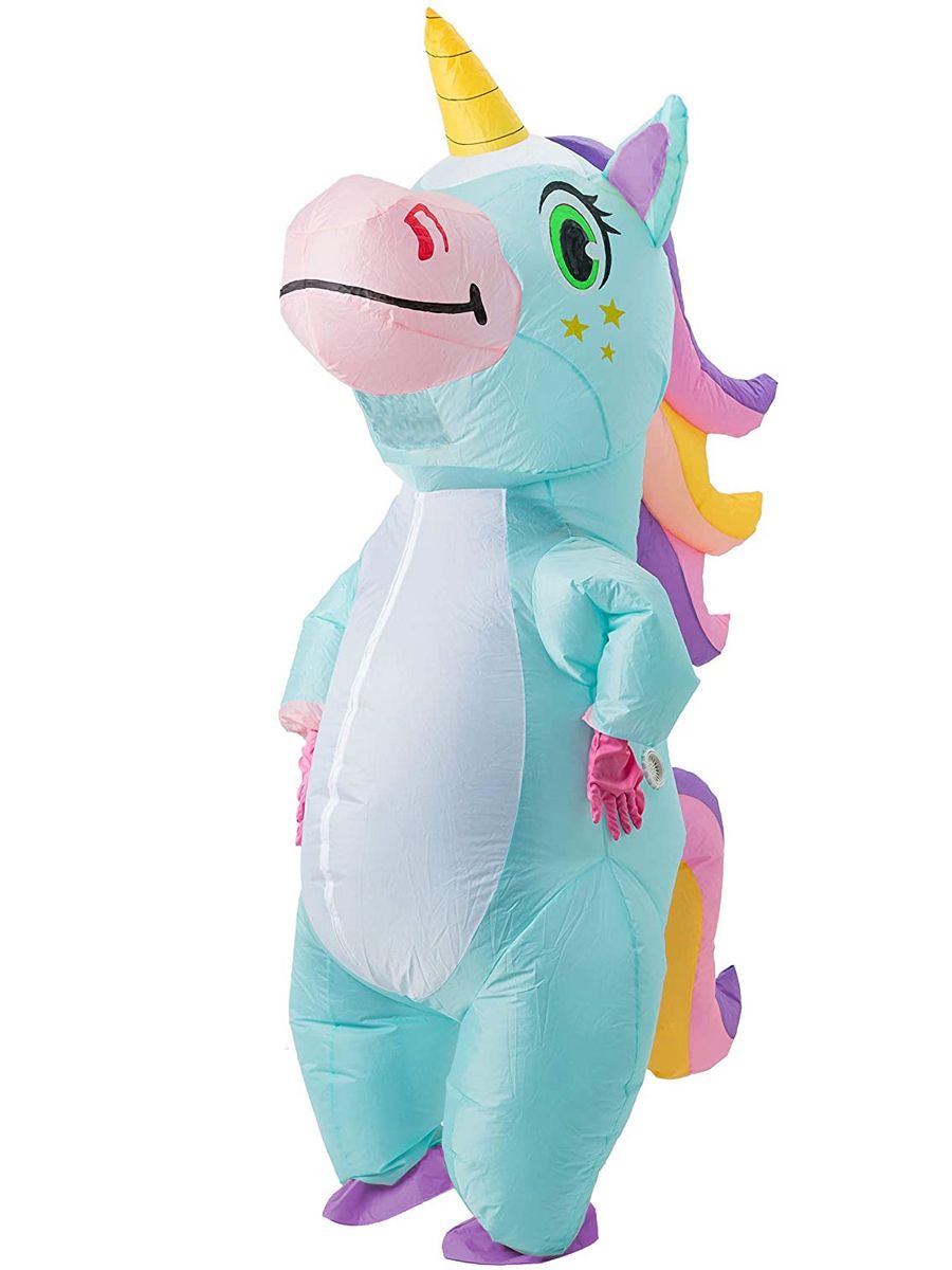 Inflatable Blue Unicorn - Adult One Size