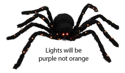60&quot; Big Light Up Spider Purple Lights