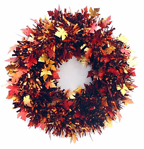 Maple Leaf Garland Wreath 17&quot;