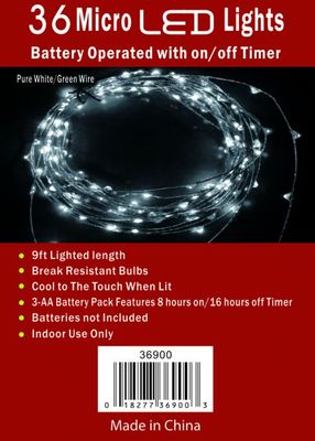 36ct Micro LED 9ft Battery Operated