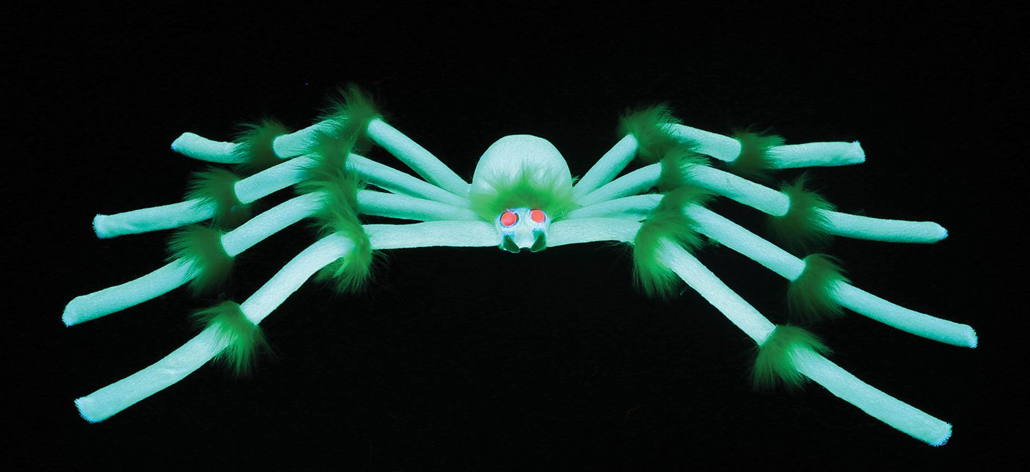 20&quot; Black Light Spiders - Green