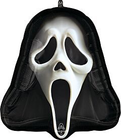 Ghost Face - 20&quot; Helium Filled Foil Shaped Balloon, Ribbon