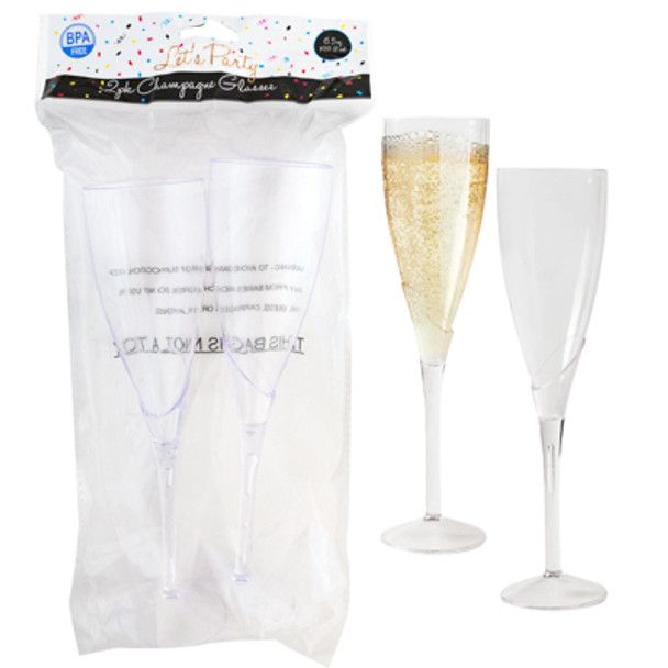 Glass Champagne Flute 6.5oz 2ct