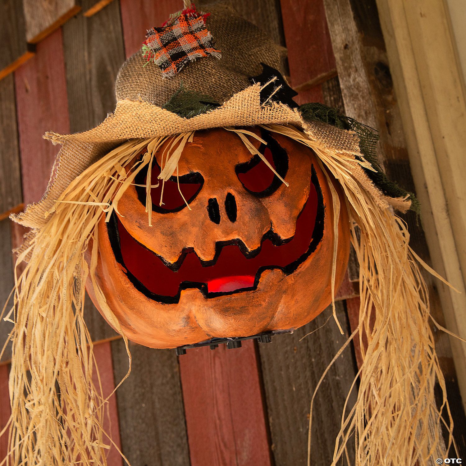 Pumpkin Head 11 3/4&quot; x 27 1/2&quot; Hanging  Plastic Halloween Decoration