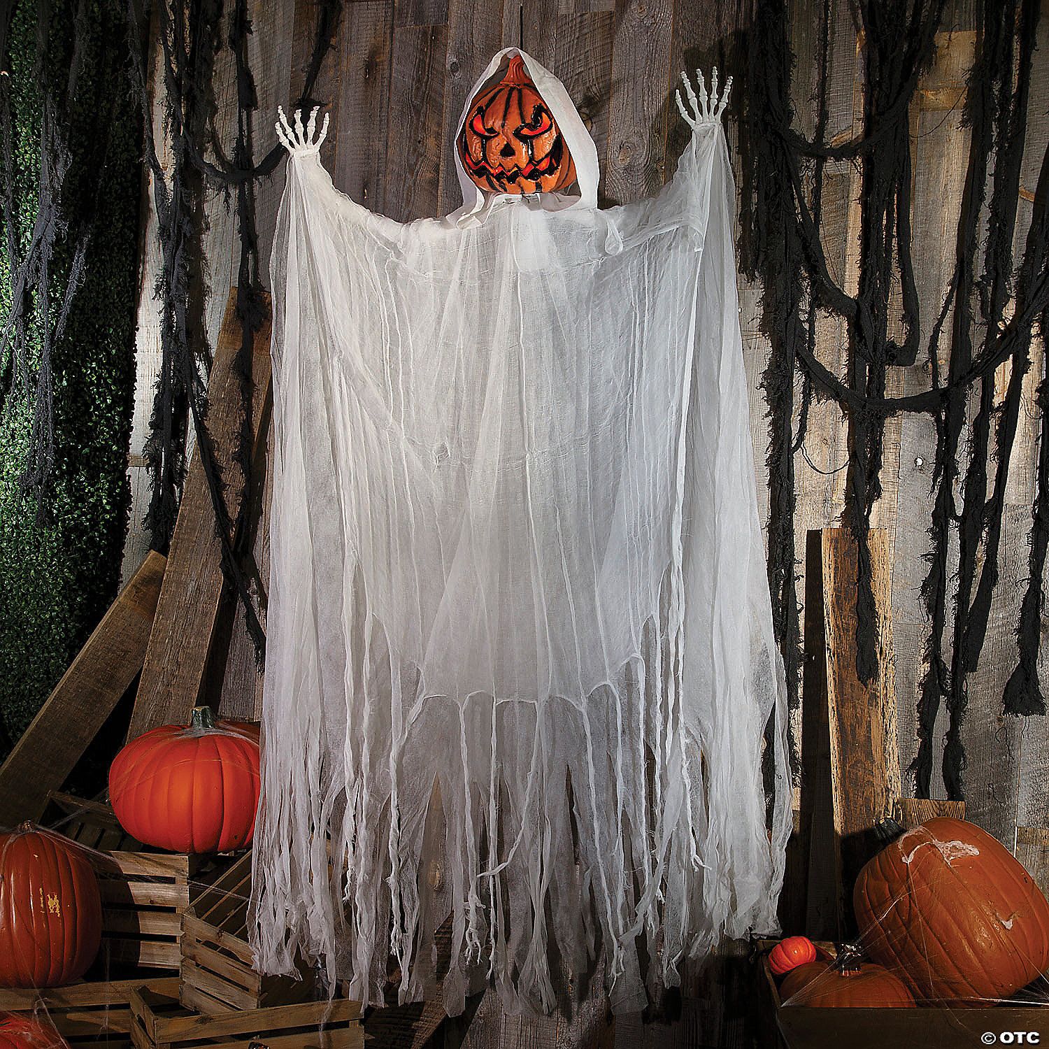 Hanging Animated Pumpkin Man 5&#39; 6&quot; Halloween Decoration