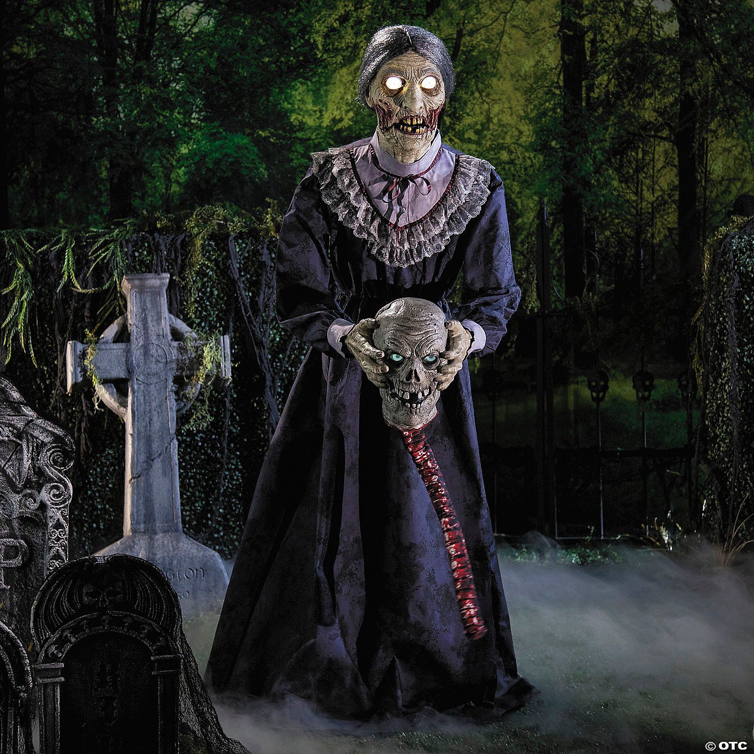 Skeleton Zombie Couple 5&#39; 6&quot; Light-Up Animated Prop