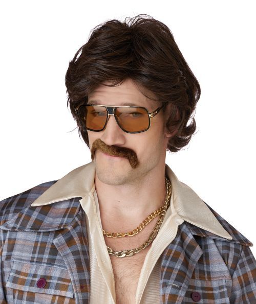 70&#39;S Disco Daddy  And Moustache - Brown