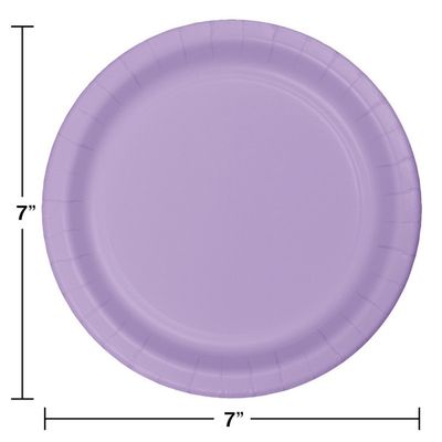 7&quot; Paper Dessert Plate Luscious Lavender 24 Ct