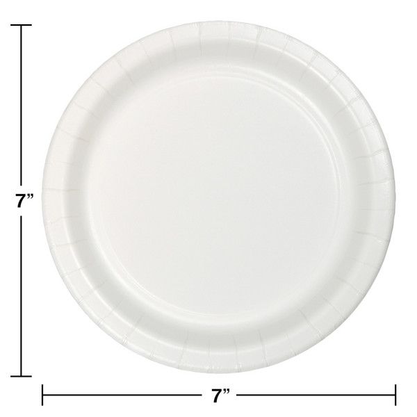 7&quot; Paper Dessert Plate White 24 Ct