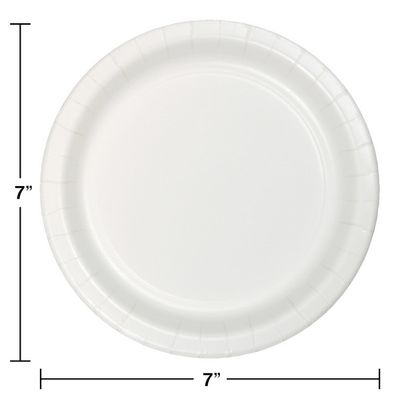 7&quot; Paper Dessert Plate White 24 Ct