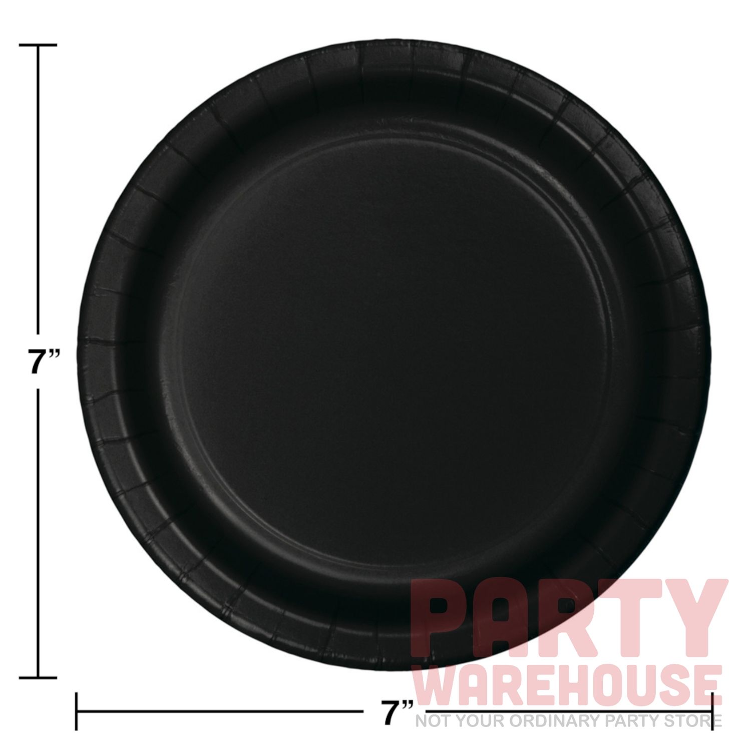 7&quot; Paper Dessert Plate Black Velvet 24 Ct