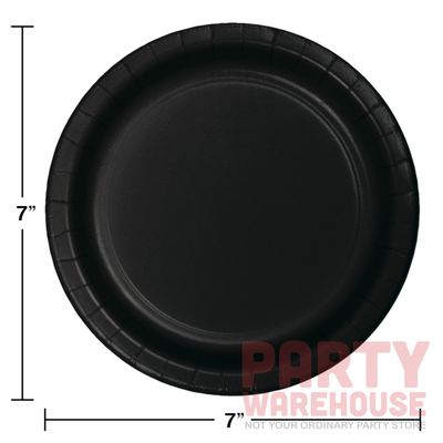 7&quot; Paper Dessert Plate Black Velvet 24 Ct