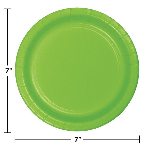 7&quot; Paper Dessert Plate Fresh Lime 24 Ct