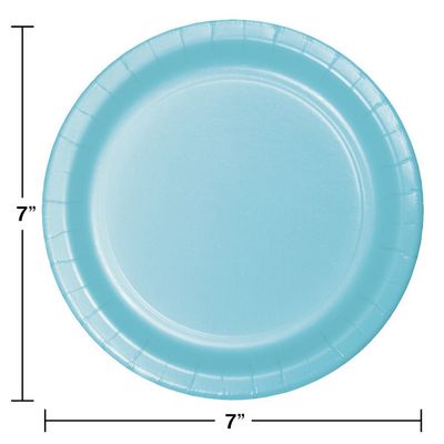 7&quot; Paper Dessert Plate Pastel Blue 24 Ct