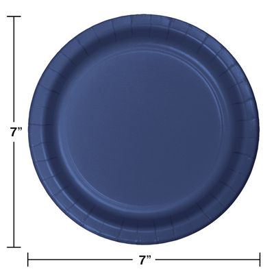 7&quot; Paper Dessert Plate Navy 24 Ct