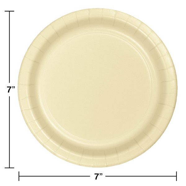 7&quot; Paper Dessert Plate Ivory 24 Ct