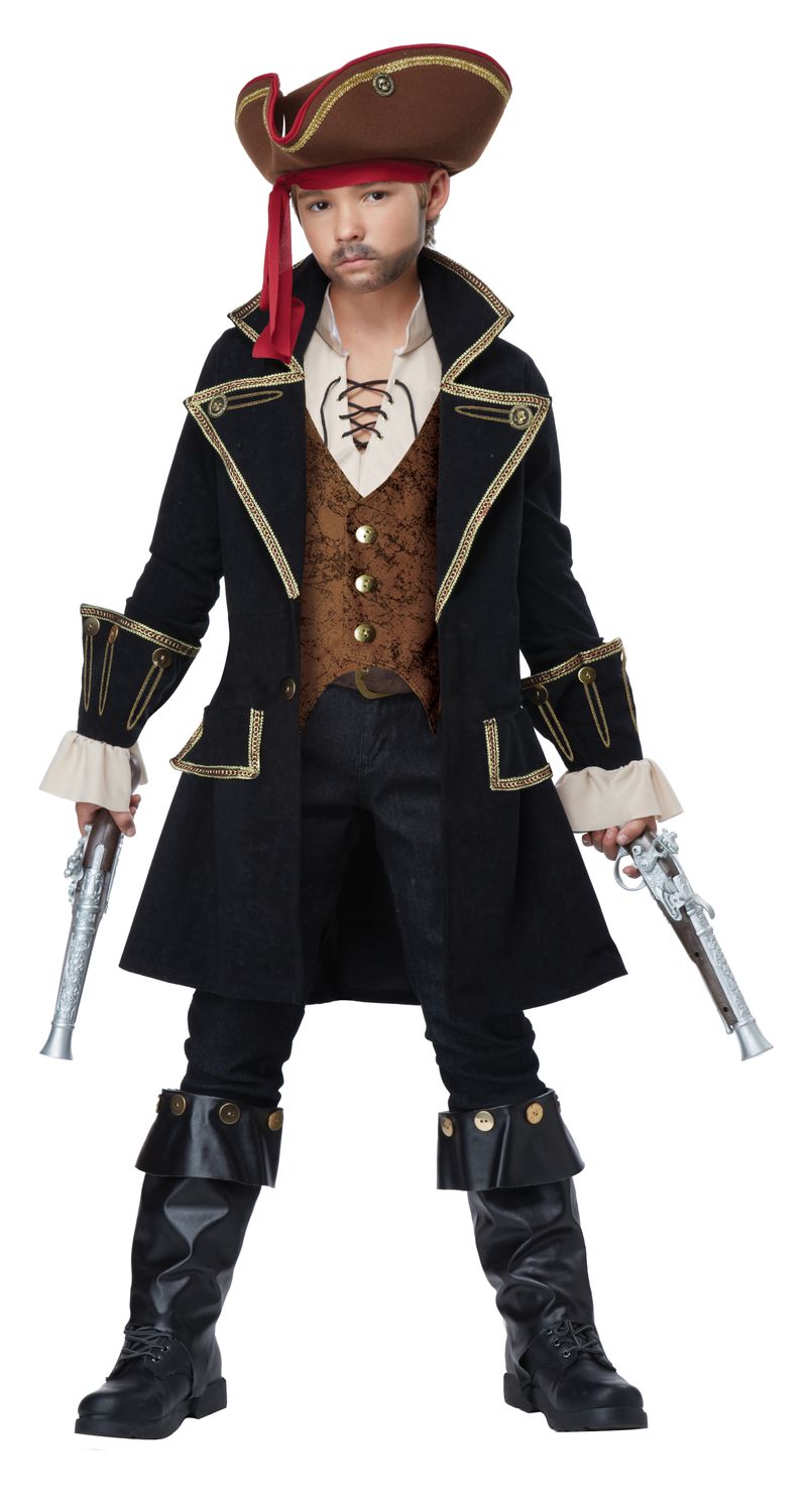 Child Deluxe Pirate Captain, Attribute: Boys, Size: Medium 8-10