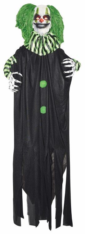 Light-up  Hanging Creepy Clown - Green