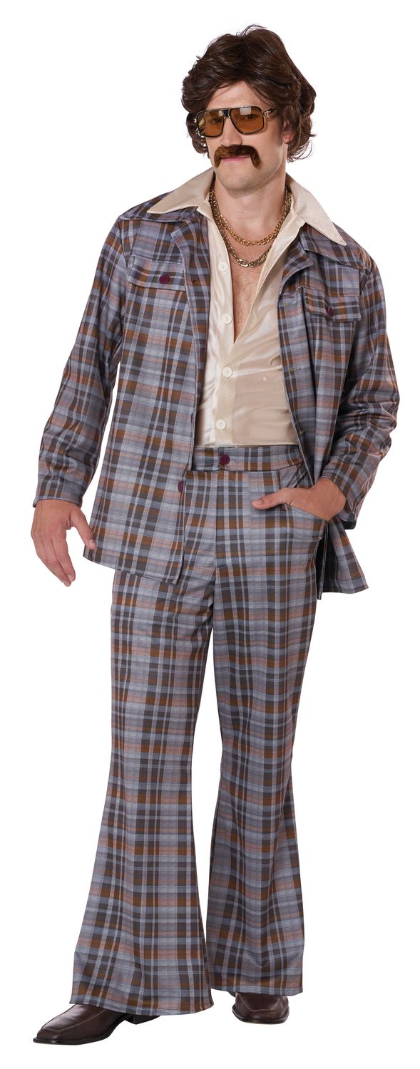 70&#39;S Plaid Stallion Leisure Suit -, Attribute: Mens, Size: L