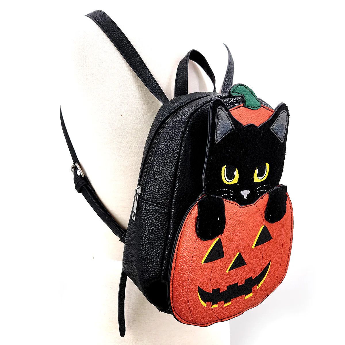 Black Cat in Pumpkin - Mini Backpack