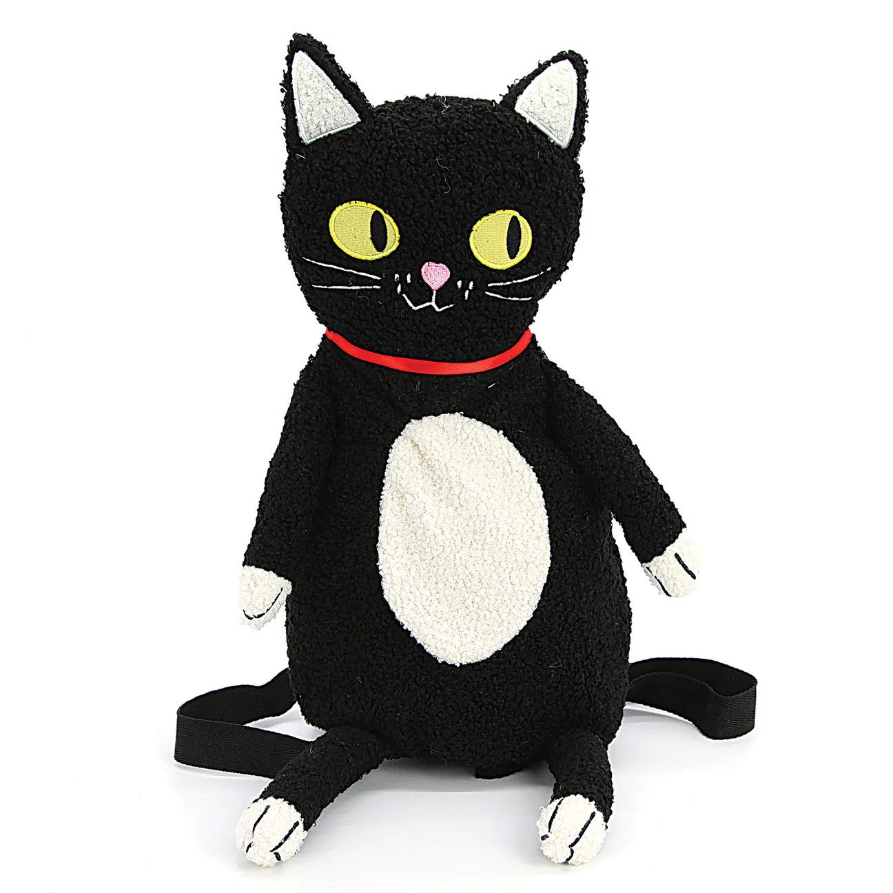 Furry Black Cat - Plush Backpack