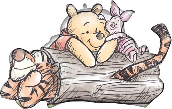 Winnie the Pooh - 31&quot; Helium Filled Foil Shaped Balloon, Ribbon