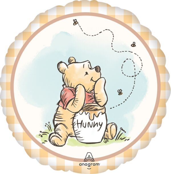 Winnie the Pooh - 17&quot; Helium Filled Foil Shaped Balloon, Ribbon