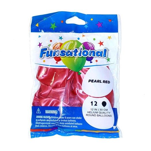 Funsational Pearl Red 12&quot; - , Count: 12 Ct