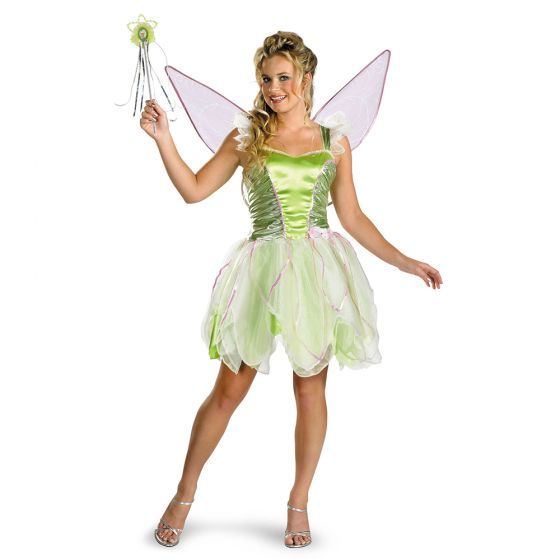 Peter Pan - Tinker Bell Deluxe Adult, Attribute: Womens, Size: JR (7-9)