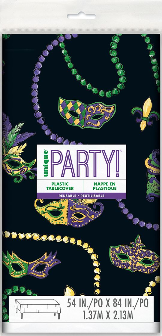 Mardi Gras - Plastic Tablecover 54" X 84"