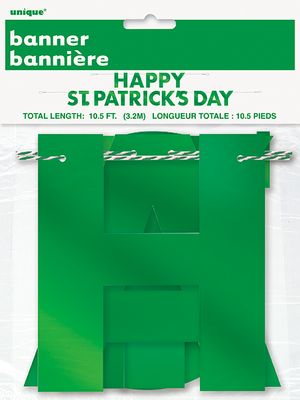 Happy St. Patricks Foil Letter Banner 10.5Ft