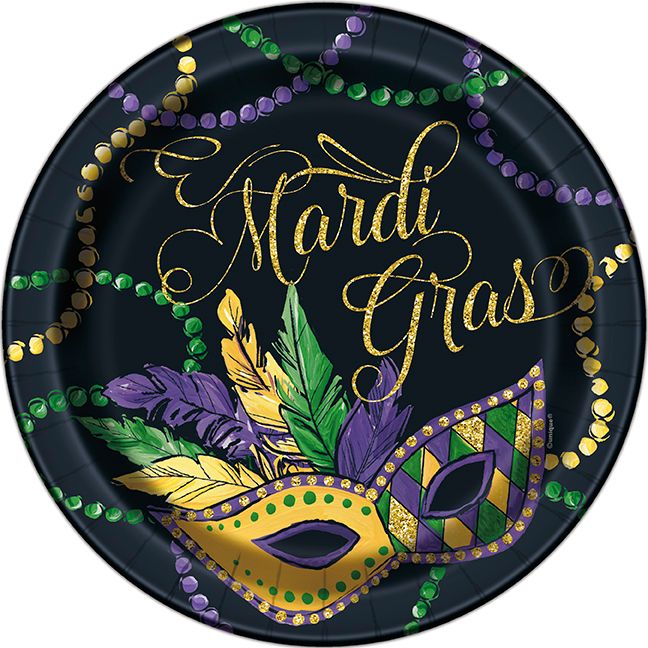Mardi Gras - 9" Plates  8ct