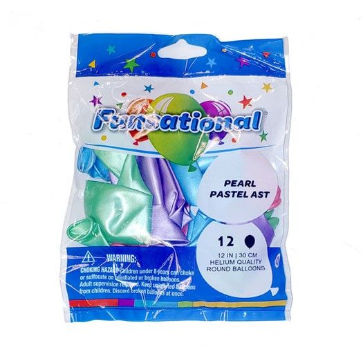 Funsational Pearl Pastel Assorted 12&quot; - , Count: 12 Ct