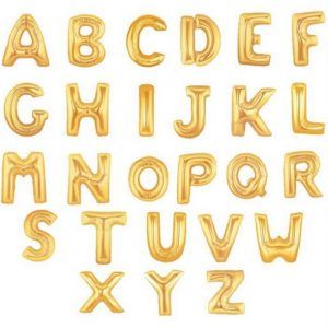 Gold 34&quot; Helium Filled Letter Foil Balloon and Ribbon -