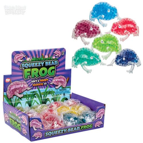 Squeezy Bead Frog 3.5&quot; - 12 Ct Box