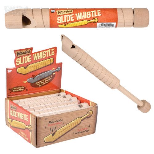 Wooden Slide Whistle 7.5&quot; -24 Ct Box