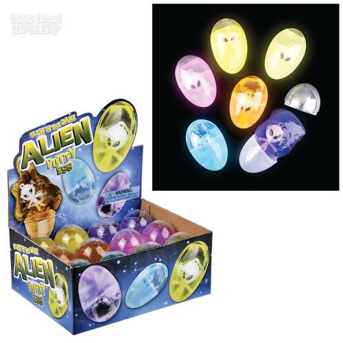 Glow In Dark Alien Baby Putty Egg - 12 Ct Box