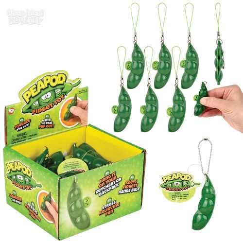 Fidget Peapod Clip On 2.75&quot; - 24 Ct Box