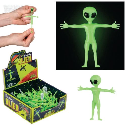 Glow In Dark Stretchy Alien 2.25&quot; - 48 Ct Box